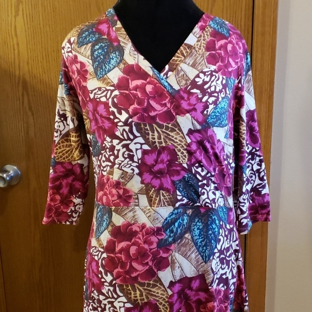 Soft surroundings NWT floral burgandy maxi dress